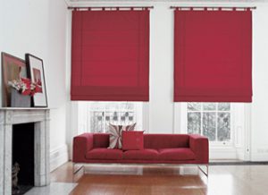 Silent Gliss Raffvorhang-System Sicht-, Sonnenschutz Raffrollo Schlaufen rote Stange
