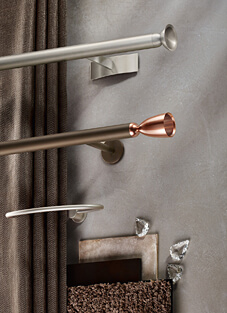 Interstil Gardinenstange kupfer bronziert nickel matt klassisch Gardinenringe
