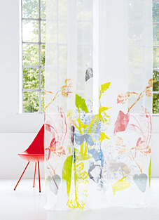 Creation Baumann floral abstrakt halb transparent